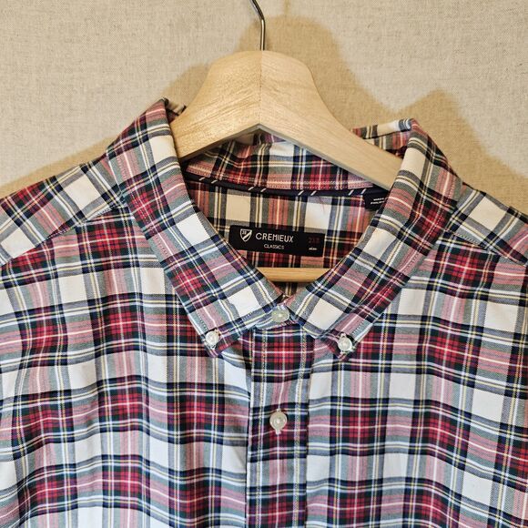 Cremieux Classics Mens Buttondown Shirt Red Blue Green Plaid Tartan 2XB Big 2X - Picture 2 of 11